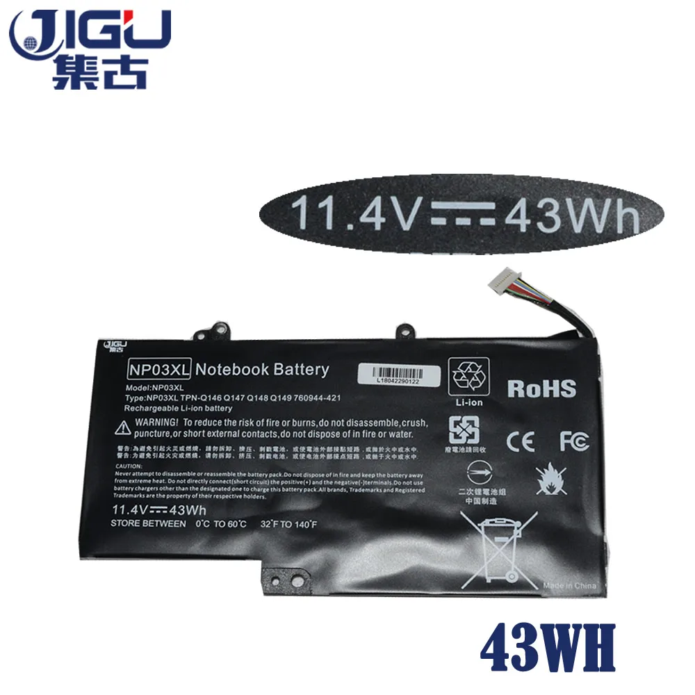 Аккумуляторная батарея JIGU для ноутбука Φ NP03XL HSTNN LB6L TPN Q146 767068 005 HP For ENVY 15 U Pavilion