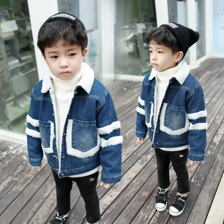 new fashion baby Jean jacket boys girls thicken autumn winter Outerwear