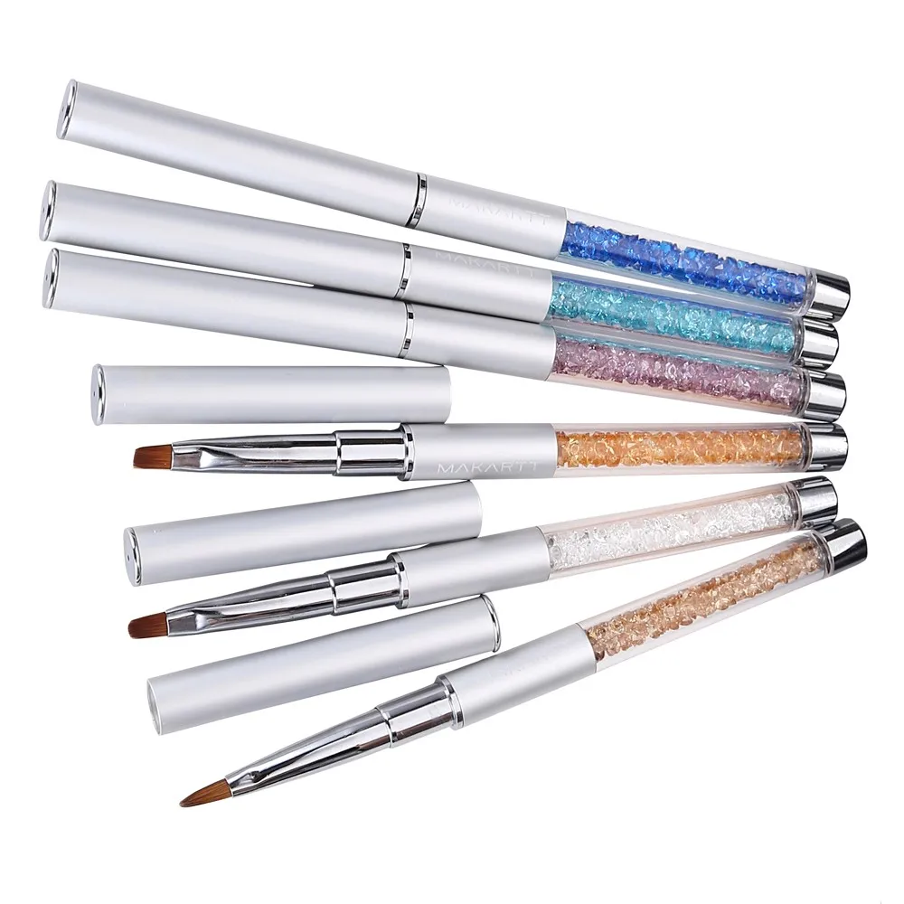 Jogo de Escova da Arte do Unha Alça com Roll Makartt Jogos Lote Luxo 6 Pçs Set Sable Acrílico Escova Gel Caneta Strass up Bolsa G0166xx 30 - 9 High Quality Beleza e saúde