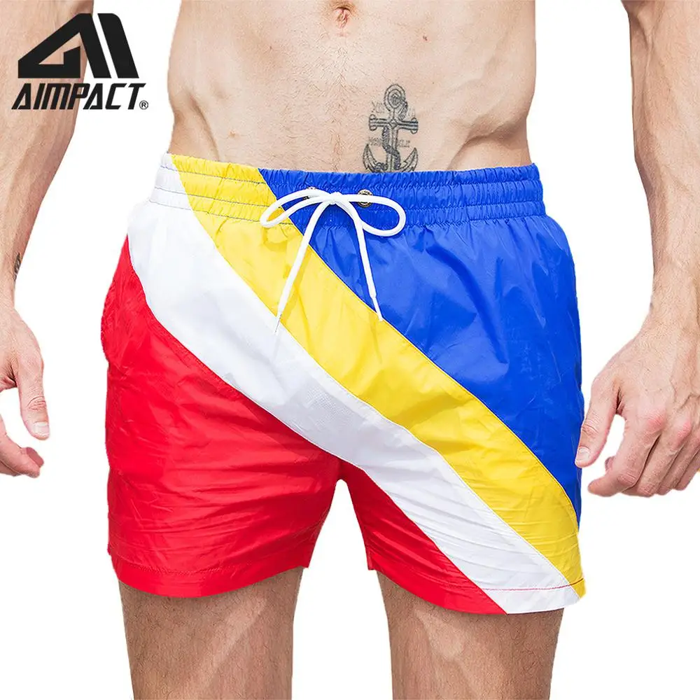 

Aimpact Fast Dry Men's Board Shorts with Lining Sexy Drawstring Surf Swim Trunks Male Beachwear Sport Running Walk Hybird Shorts