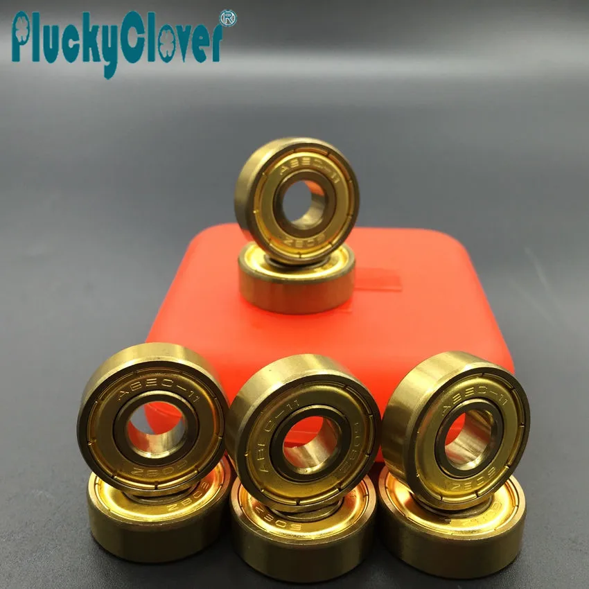 8pc/set ABEC9,11 Gold Skateboard Bearing 608 Wonderful Speed Skate