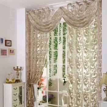 

Curtains Curtain For Living Room Modern Kitchen Cortinas Luxury Treatment Tulle Drapes Panels Bearded Floral Valance Curtains