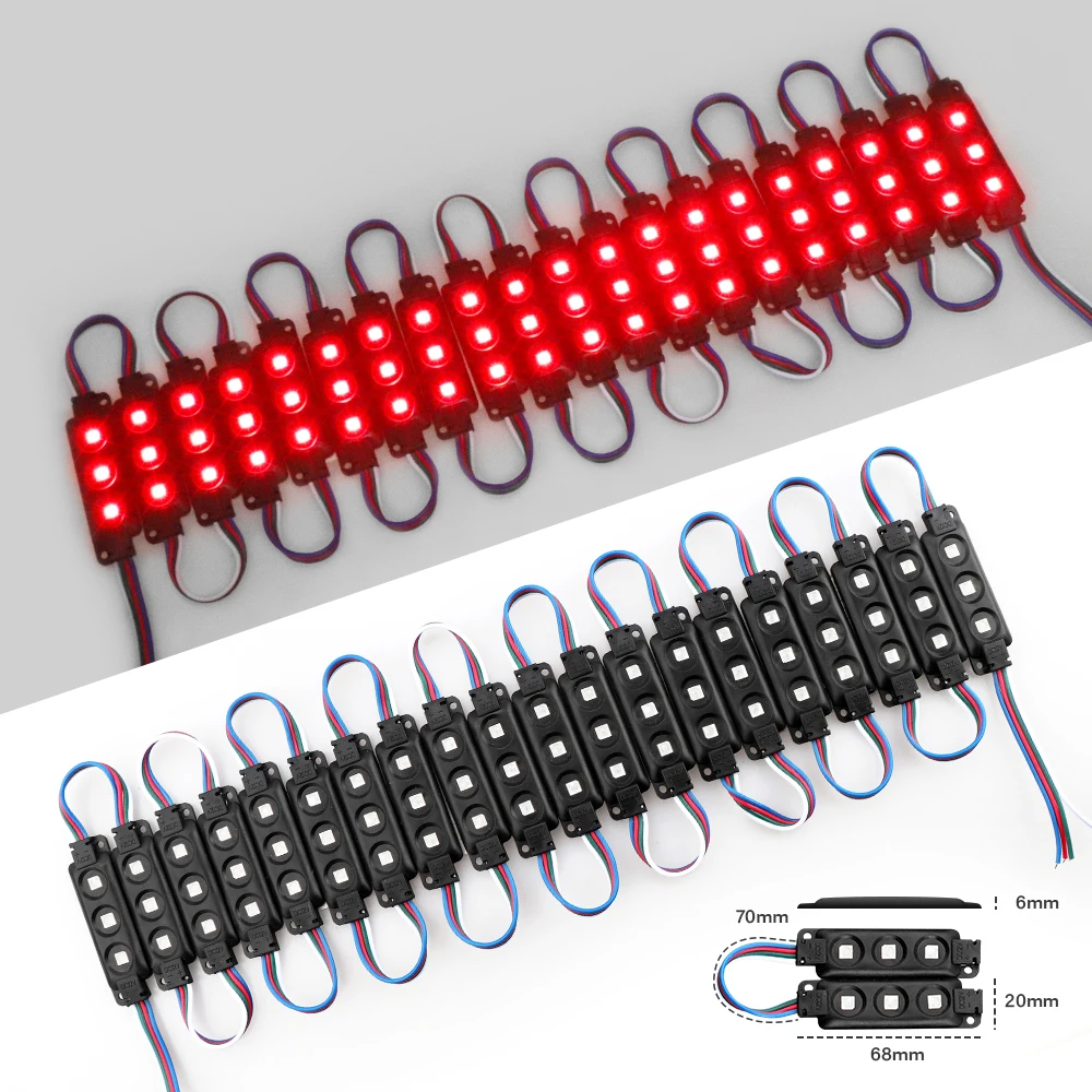 Водонепроницаемый светодиодный модуль 5050 RGB 20 шт. 12 в пост. Тока СВЕТОДИОДНЫЙ знак