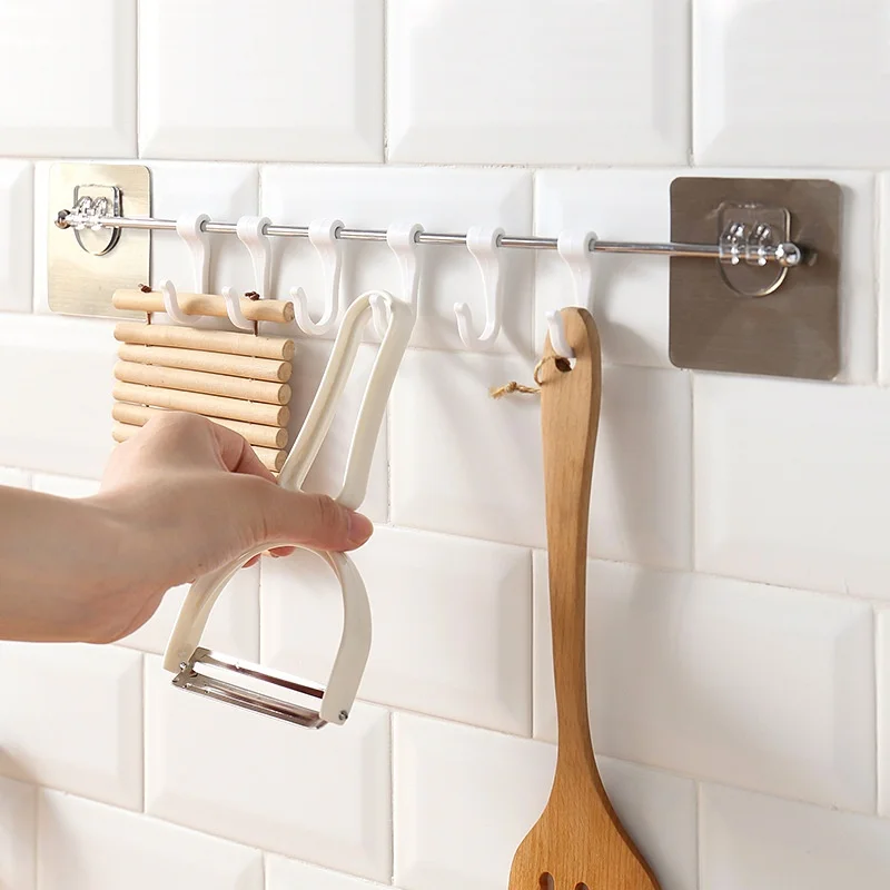 1PC Seamless Iron Multi functional Hook Storage Porter Wardrobe