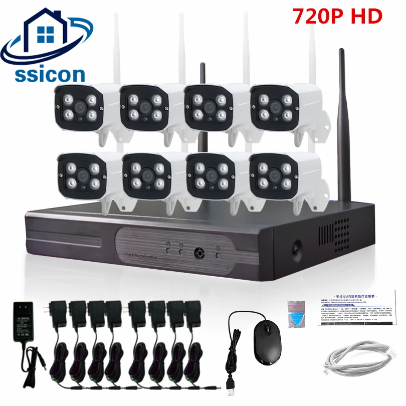 

8CH NVR 1.3MP CCTV Wireless System Outdoor Waterproof P2P Wifi Security Camera Set Video Surveillance Kit