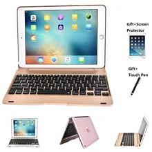 Folding Laptop Design Wireless Bluetooth Keyboard Foldable Stand Case For iPad Pro 9.7 Inch iPad Air 1 2 New iPad 2017 2018 9.7