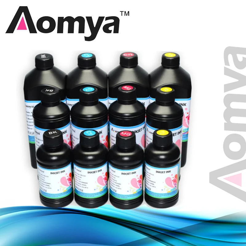 500 мл 8 бутылочки/комплект Универсальный светящиеся в ультрафиолетовом свете чернила для Epson UV планшетный принтер ультрафиолетовый