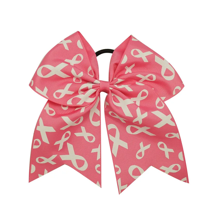 

Big Pink Breast Cancer Awareness Cheer Bows Cheerleading Bow For Women Handmade Girls Ribbon Bow Girls Hair Accessories 3Pcs/lot