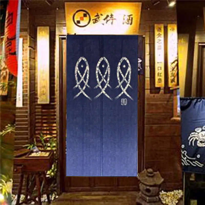 KiWarm 2018 nuevo pez impreso japonés Noren puerta cortina Sala divisor pantalla ciego pez puerta del hogar decorativo paso telón de fondo KiWarm 2018 nuevo pez impreso japonés Noren puerta cortina Sala divisor pantalla ciego pez puerta del hogar decorativo paso telón de fondo