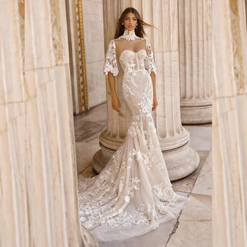 

2019 New Elegant White Mesh Long Mermaid MAxi Evening Celebrity Party Dress Sequin Luxury Embroidery Fashion Vestidos Wholesale