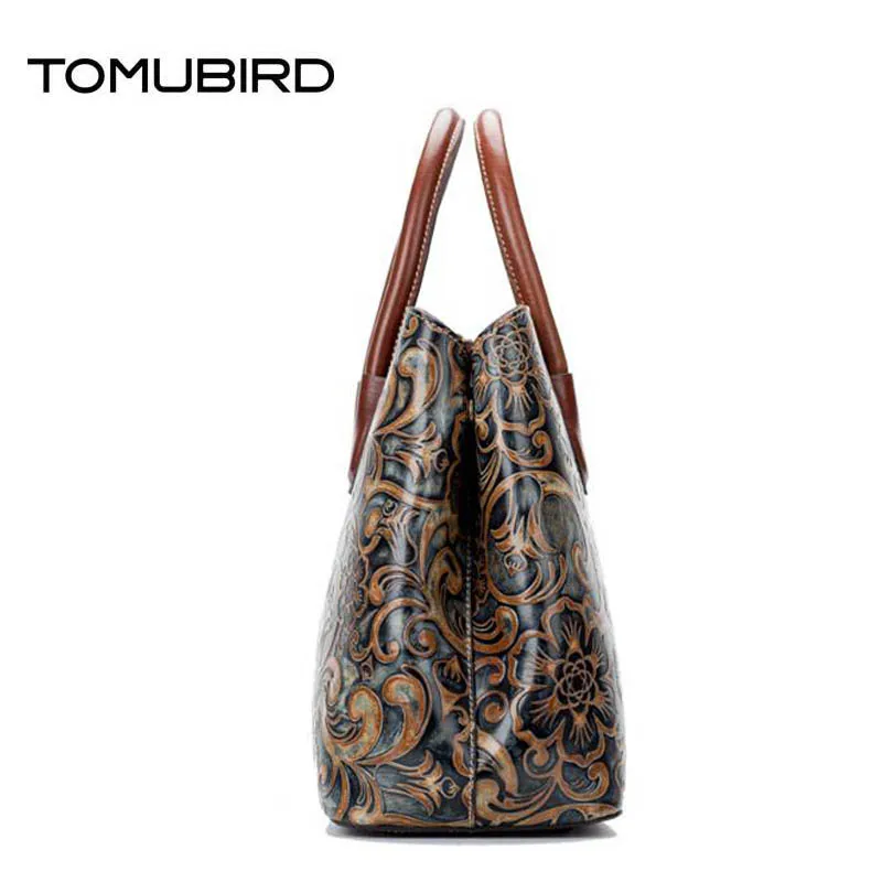 Marken Neue Tote Luxus Aus 2019 Geprägte Top Frauen Handbagsa Nationalen blue Leder Yellow Echtem Tomubird Brass gold Color Wind Tasche 5w07pq