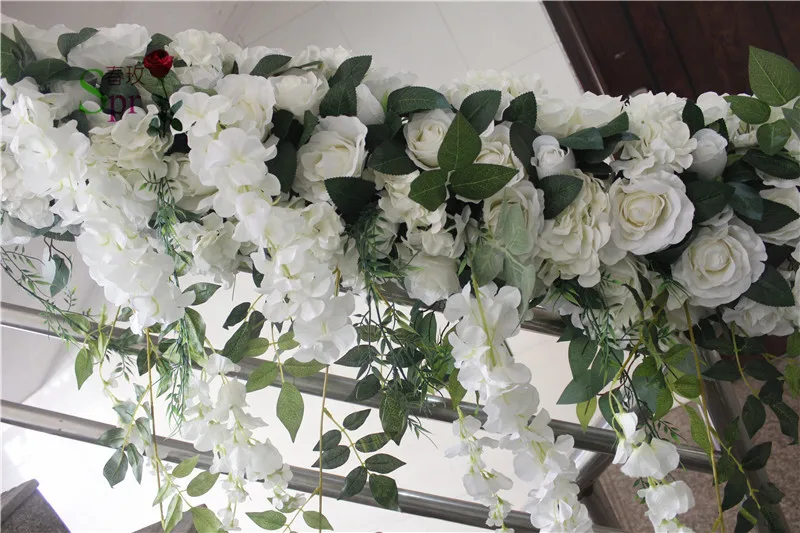 SPR Бесплатная доставка дорога свинцовая арка и ряд цветы 2 м/лот свадебные декорации цветок стены фон стол центральный flore