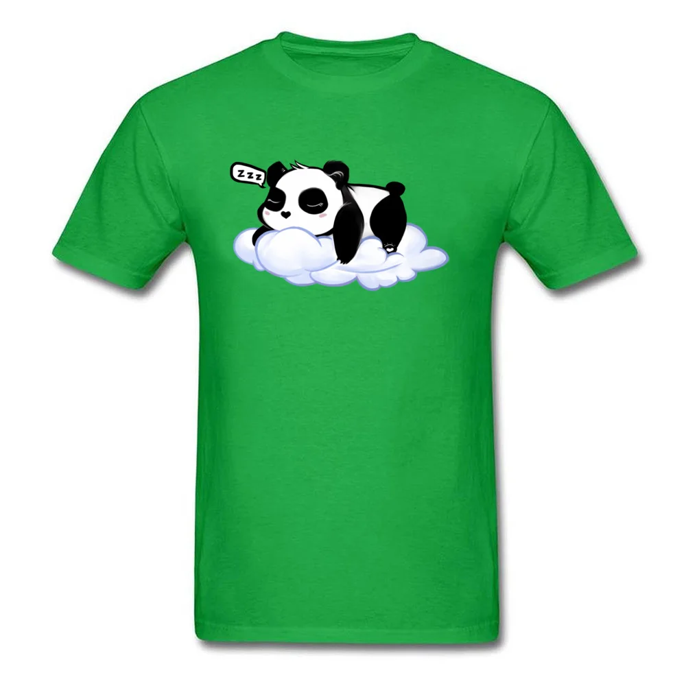 Sleepy Panda 100% Cotton T Shirts for Boys Short Sleeve Tops Shirts Coupons Lovers Day Round Collar Sweatshirts Customized Sleepy Panda green