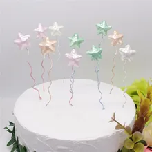 10 шт./компл. жемчуг цвет маленький шар любовь, сердце, звезды торт Bowler плаг-кекс десерт украшение стола блестящая Звезда