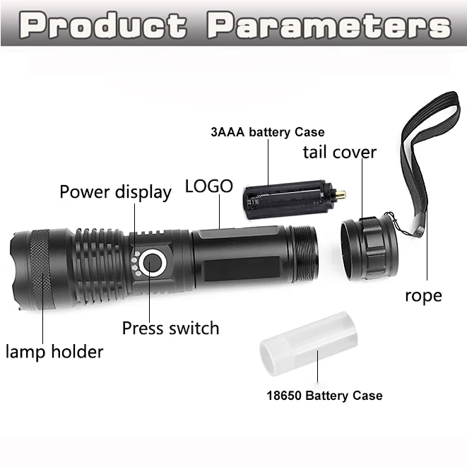 Tanie XHP50.2 latarka led taktyczne najbardziej latarka o dużej mocy latarka led polowanie światła tylne 26650 wodoodporny latarnia na usb z akumulatorem led