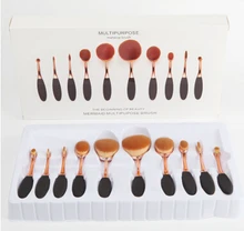 Professional Makeup Brushes Set 10pcs Rose Gold Oval Make UP Brush High Quality Beauty Makeup Tools Kit