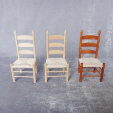 2 шт./лот Новинка 1:12 кукольный домик миниатюрная мебель белое кресло-качалка из дерева пеньковая веревка сиденье для Аксессуары для кукольных домов Декор Игрушки