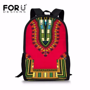 

FORUDESIGNS New Design African Design Printing Schoolbag Primary School Girls Bags for Boys Pochette Sac Femme Children Custom