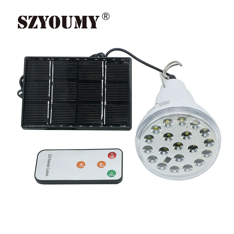 Excellent SZYOUMY Solar LED Bulb Outdoor DC 6V 20 LEDs With Remote Controller Garden LED Lamp Solar Fishing Camping LED Light 20PCS 2
