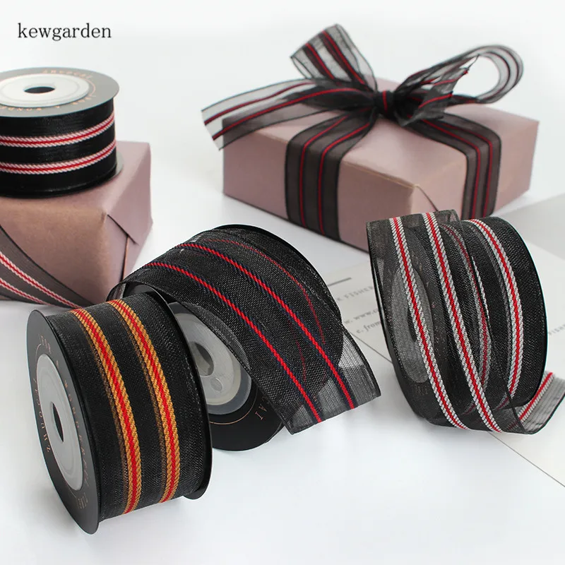 Полосатая лента Kewgarden 1 &quot1 5&quot 25 мм 40 из органзы DIY брошь бант аксессуары атласная
