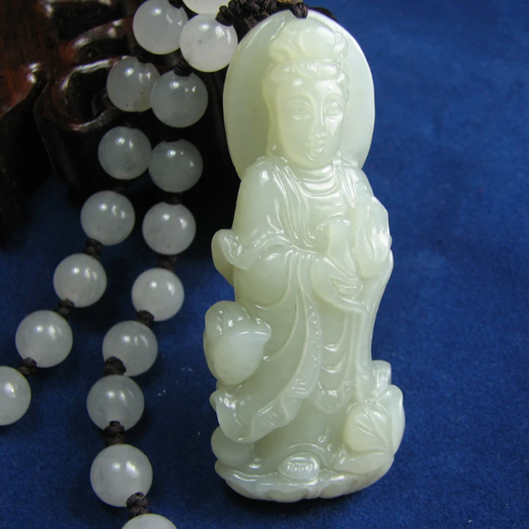 

Fashion 100% Xinjiang Baishi Guanyin pendant to send a good gift to friends/1
