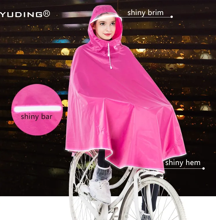 Yuding непромокаемый мужской дождевик из полиэстера, плотный дождевик для мужчин со светоотражающей лентой, велосипедный дождевик