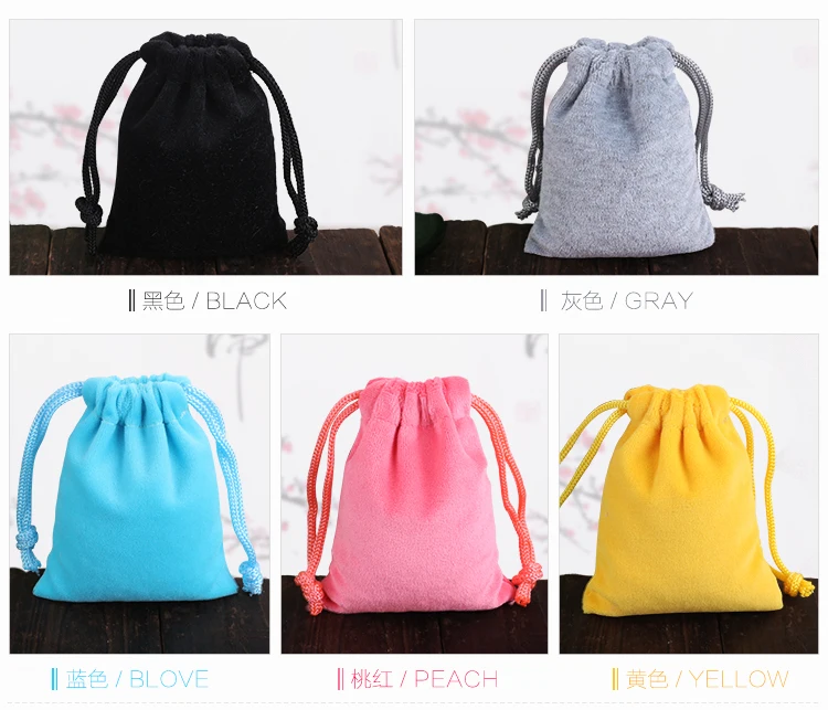 

Wholesale 10x15cm 10pcs Reusable Velvet Drawstring Bags Small Packing Pounchs for Gift Household Accessories Cosmetics