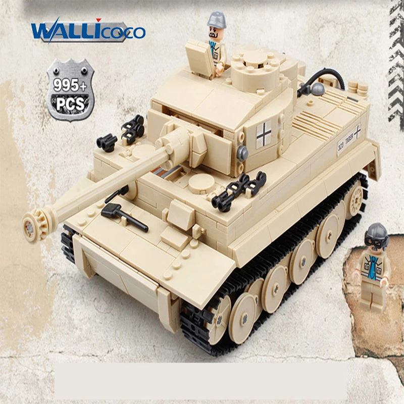 995pcs Military German King Tiger Tank Building Blocks Army WW2 Soldiers Toy Set
