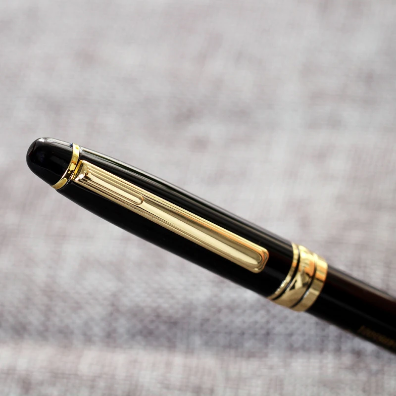 Уникальная шариковая ручка с черными чернилами, полимер, классический дизайн, роскошная ручка, золото, серебро, зажим для офиса, школы, канцелярские принадлежности, подарки