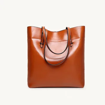 

Oil wax leather handbags women high quality vintage shoulder bag 2015 women's large tote bags ladies casual bolsos sac a main