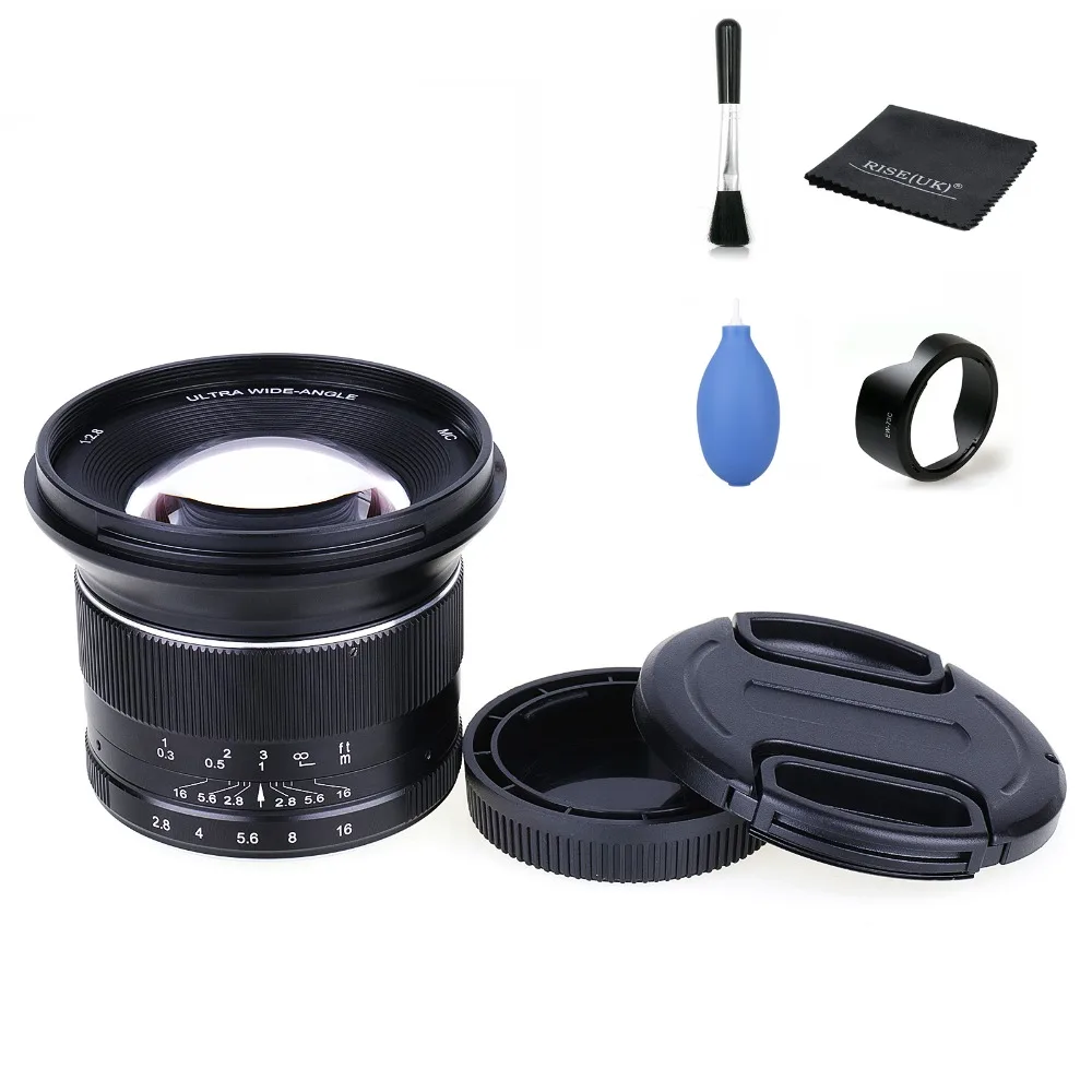 

12mm f/2.8 Manual Wide Angle Lens+EW-73C hood for Canon EOS M Sony E Mount Fujifilm Olympus Panasonic M4/3 Mirrorless Cameras