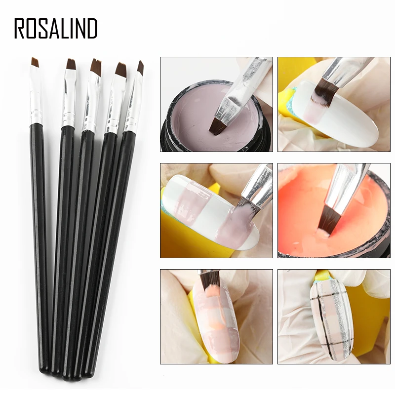 ROSALIND 5 шт./компл. кисти для ногтей Новое поступление ручка Дизайн Маникюрные УФ