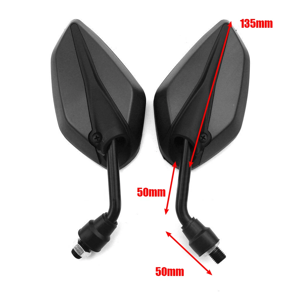 1Pair Universal Motorcycle Scooter Rearview Side Mirrors 22MM Handlebar Black/Blue/Green/Red For Honda For Suzuki