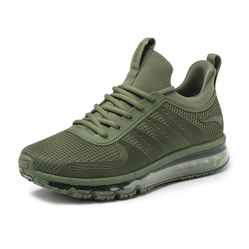 Onemix/мужские кроссовки с воздушной подушкой, амортизация, спортивная обувь, увеличивающая рост, светильник, кроссовки для прогулок на открытом воздухе, беговые кроссовки - Цвет: Green