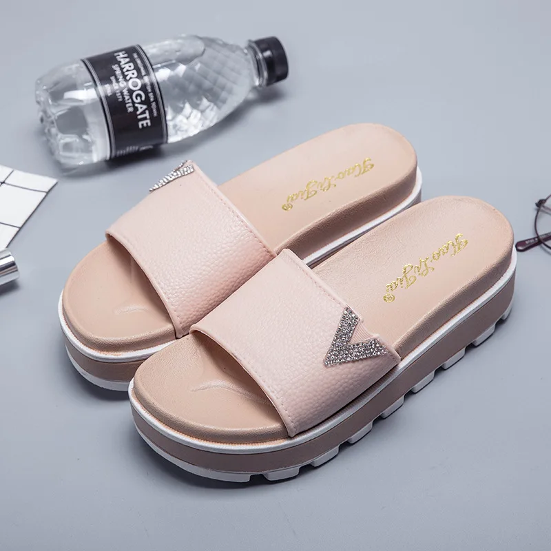 

Whoholl Summer Outdoor Platform Women Shoes Comfortable Crystal Sandals Soft Shoes Women Summer Narrow Band Sandals Shoes Hot