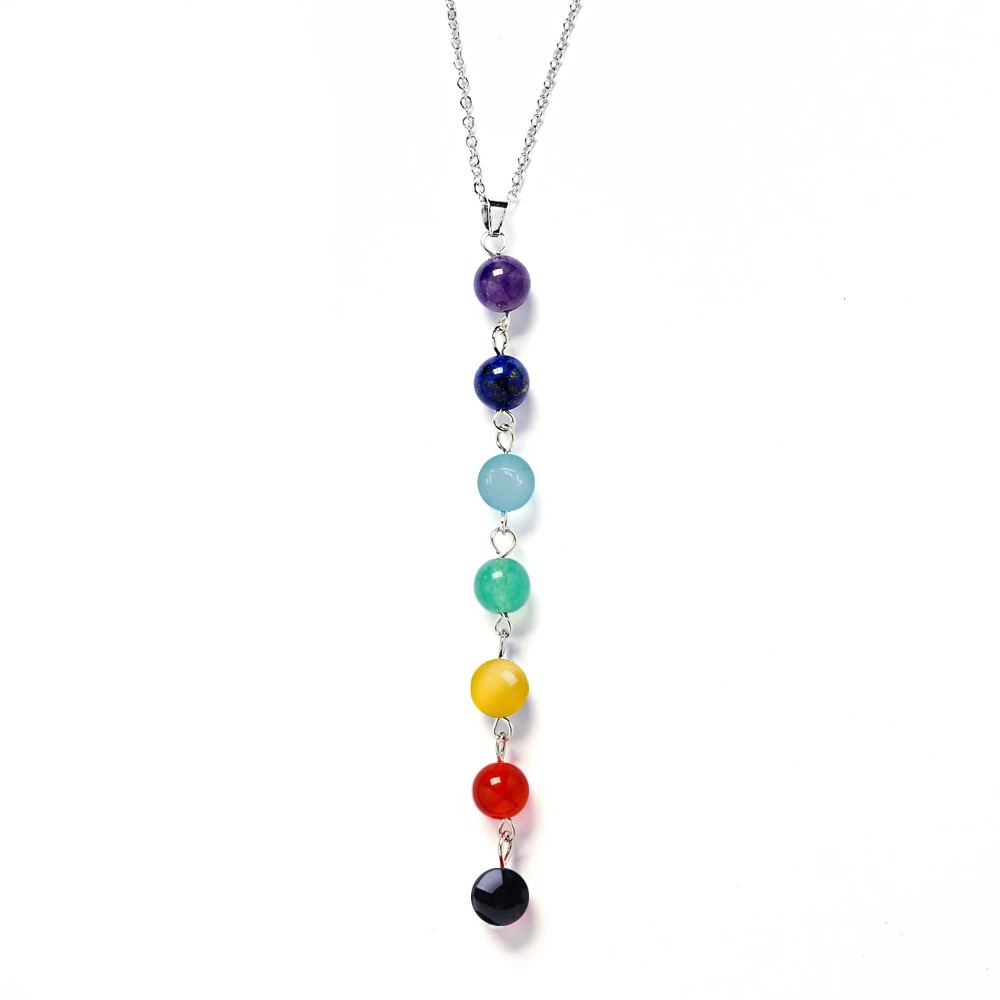 Collar con colgante de 7 Cuentas de gemas para Yoga, equilibrio, Maxi chakras, bisutería, joyería para mujer 2018|chakra necklace|7 healing - AliExpress