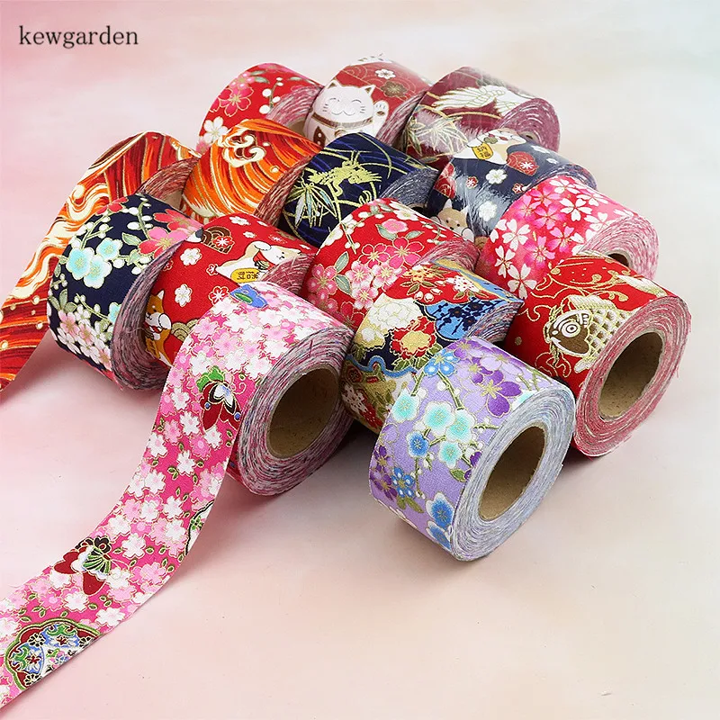 Kewgarden 1-1/2 &quot1-1/4&quot 30 мм 40 цветочная ткань с принтом вручную изготовленная лента