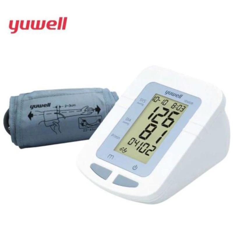 YUWELL портативный монитор артериального давления цифровой ЖК-оборудование Сфигмоманометр большая манжета измеритель артериального давления Ye-660B