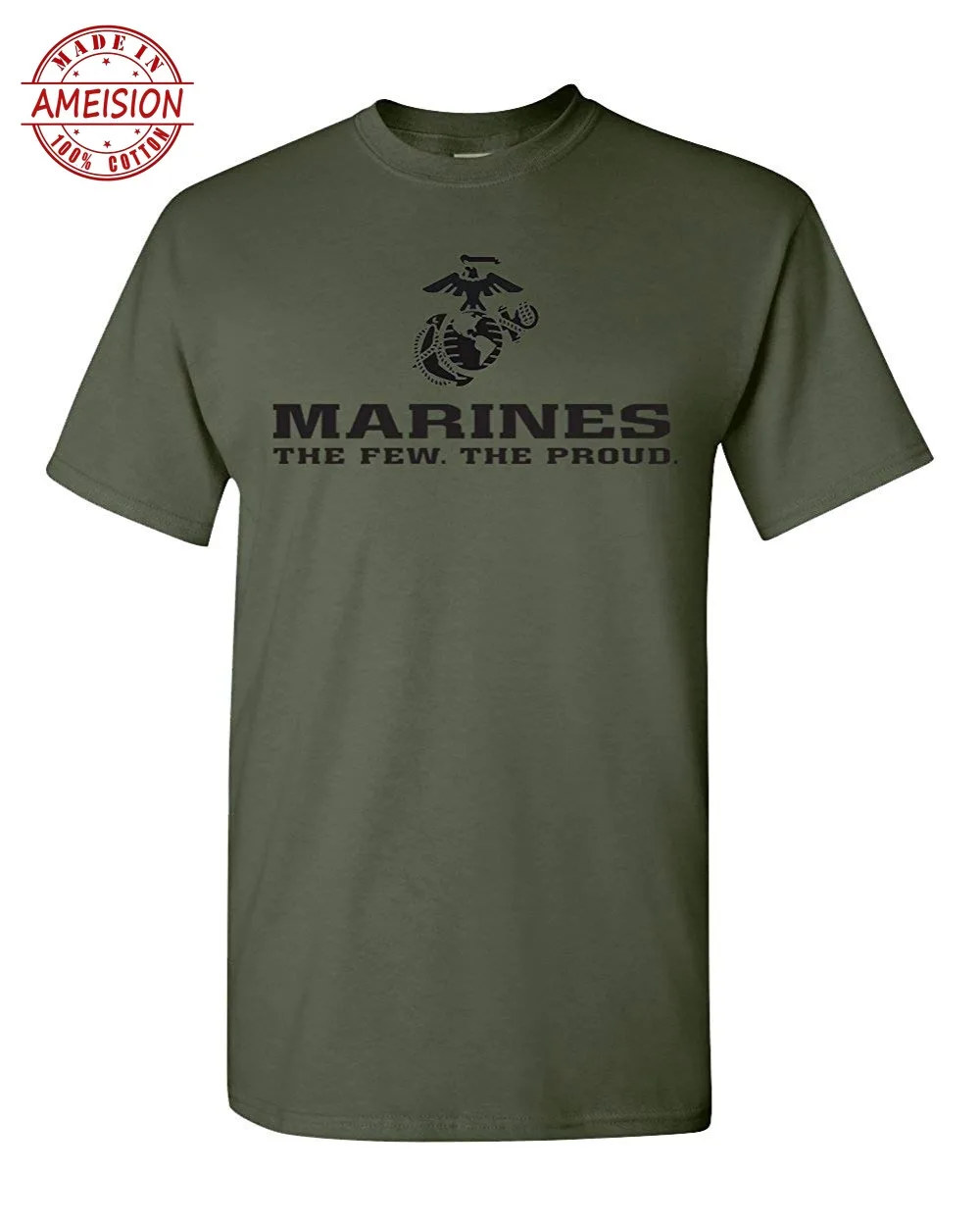 

New Summer Hot Sale mens fashion 20192018 Brand Marines The Few The Proud USMC Marine Corps Military Green T-Shirt USA LICENSED