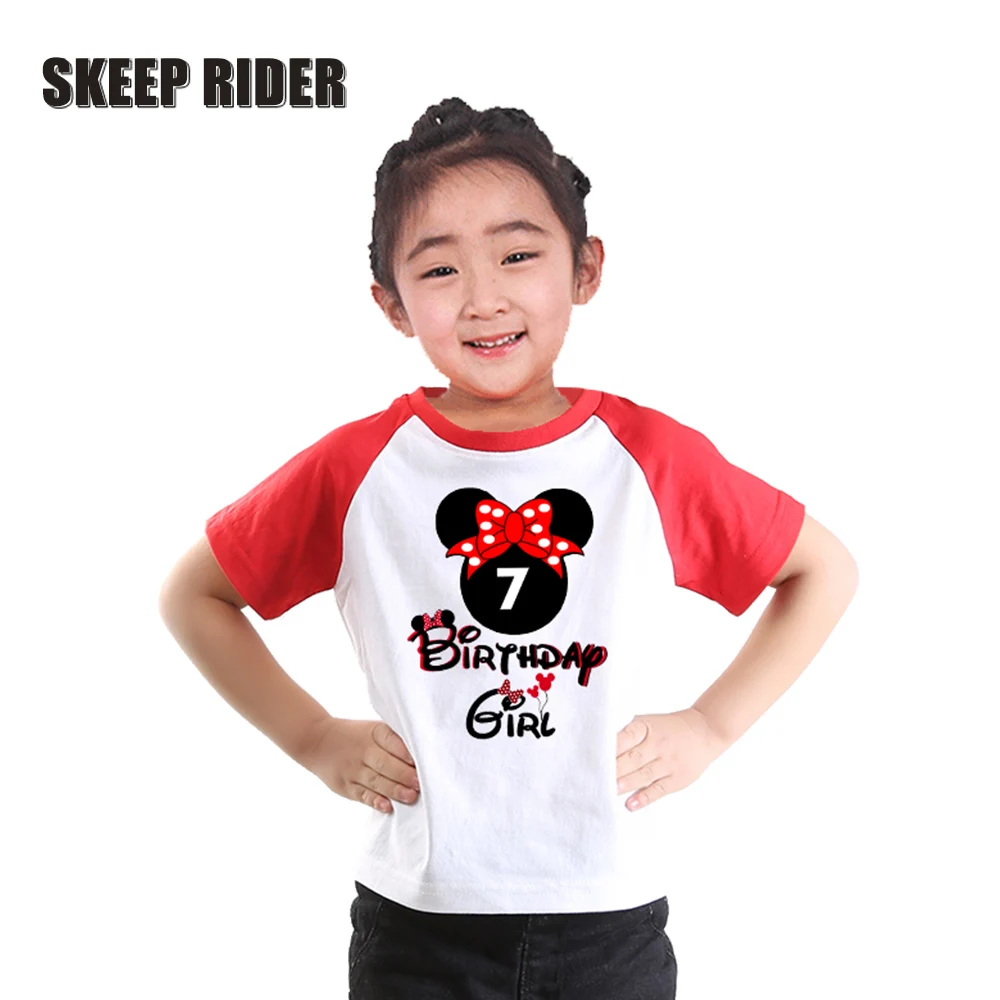 

Unisex Children Crown Mouse Printing Girl Birthday Shirt Comfortable Cotton O-neck Short Sleeve Kids T Shirt For Boys Party