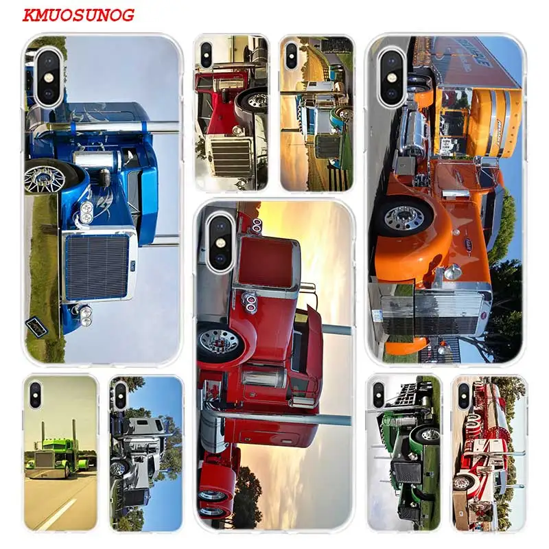 

Transparent Soft Silicone Phone Case Greatest Peterbilt Trucks for iPhone XS X XR Max 8 7 6 6S Plus 5 5S SE Phone Bag