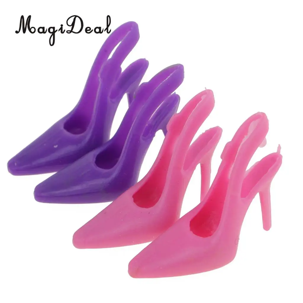MagiDeal Colorful 20 Pairs 2cm PVC Doll Boots Shoes High Heel Sandals for Dolls Dollhouse Decoration Children Girls Cute Toy