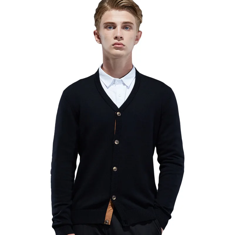 Sweaters Men Sweater Black Tops Cardigan Solid Casual Mens Wool Sweater Men Winter Clothes Men Office wear Plus Size Warm Solid