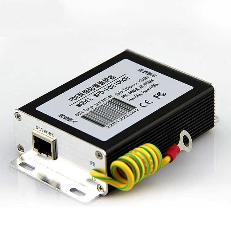 Ip-камера сети POE коммутатор RJ45 и POE стабилизатор напряжения, устройство защиты, молниеразрядник, SPD для сети Ethernet 1000 Мбит/с