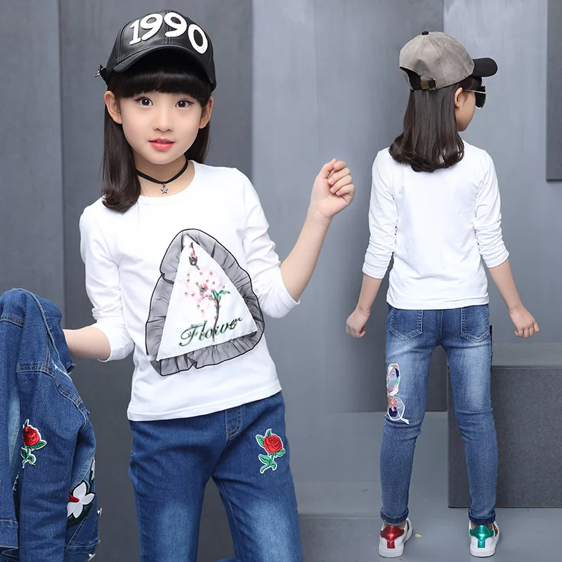 

Fashion Baby Girls Tops Children T shirts Long Sleeve 2018 Autumn Kids Tee shirt Spring flower print t-shirt children blusas