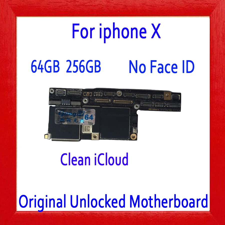 

Original Motherboard 64GB 256GB For iPhone X Unlocked Mainboard Without Face ID For Free iCloud IOS Logic Board 100% Tested
