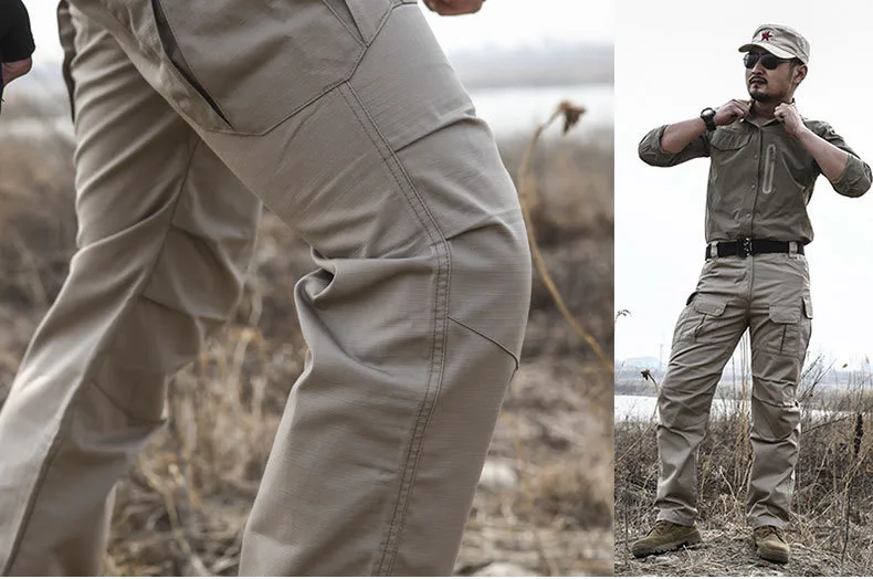 Новинка, мужские тактические штаны с несколькими карманами, эластичные военные брюки, мужские городские повседневные черные брюки-карго с карманами