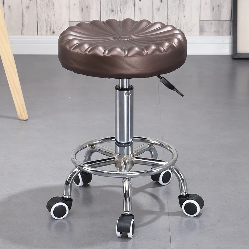 Регулируемый по высоте стул салон прокатки поворотный стул тату массаж лица спа поворотный стул скрытый резиновый пол протектор - Цвет: Шоколад