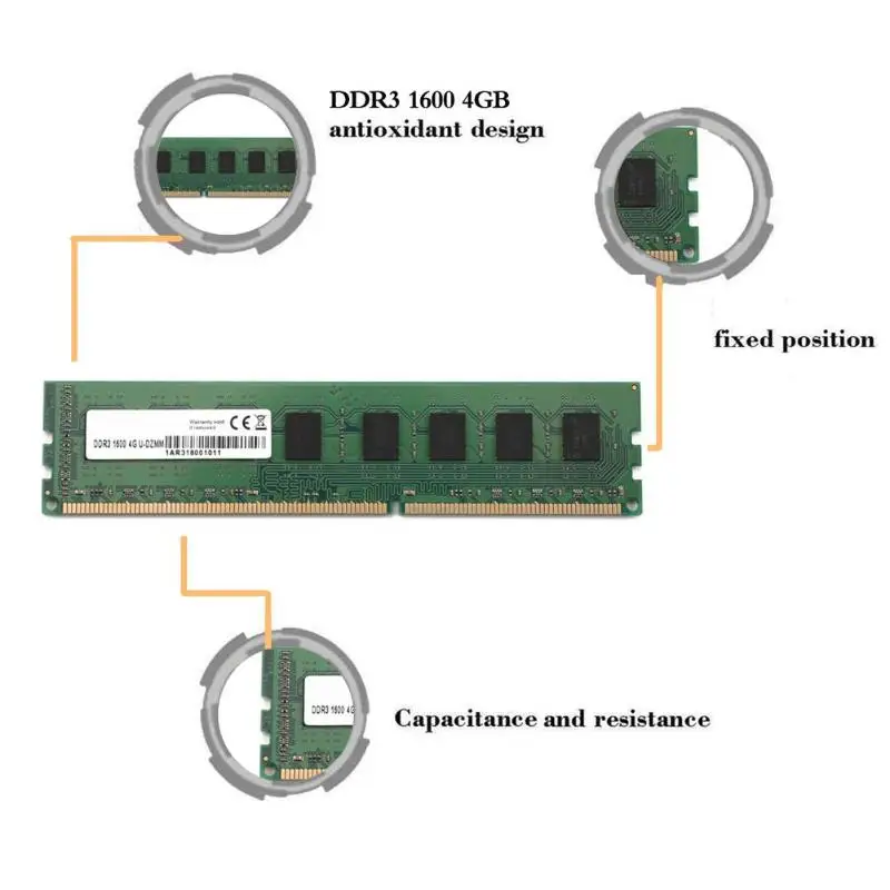 

ALLOYSEED DDR3 4GB 1600MHZ PC Memory RAM 204-Pin Computer Desktop Module Fully Compatible System for Intel AMD