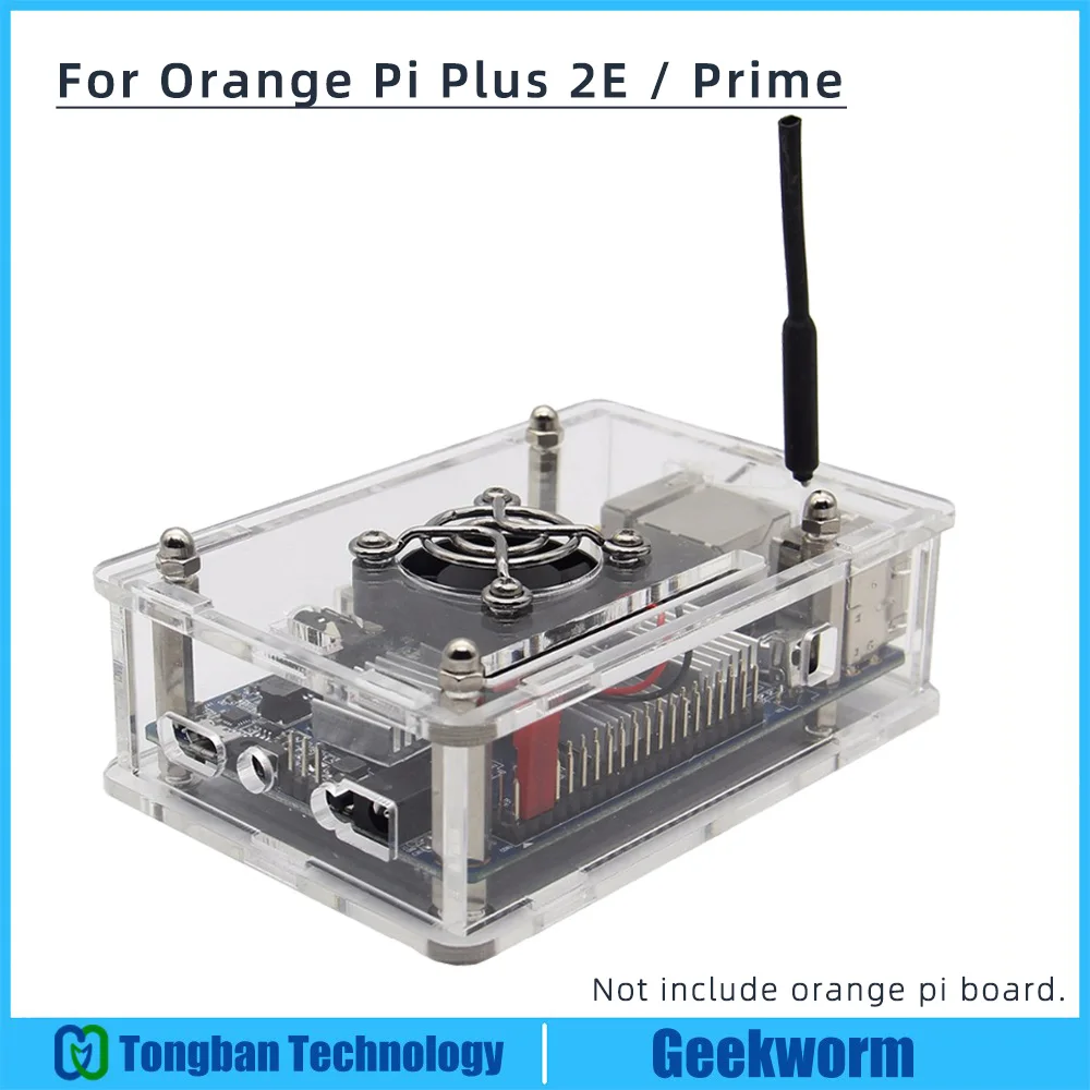 Акриловый чехол Orange Pi Plus 2E защитный кожух охлаждающий вентилятор алюминиевые